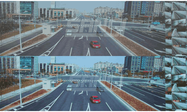 國(guó)內(nèi)某監(jiān)控中心顯示系統(tǒng)開(kāi)啟HDR前后效果圖（上海三思供應(yīng)）