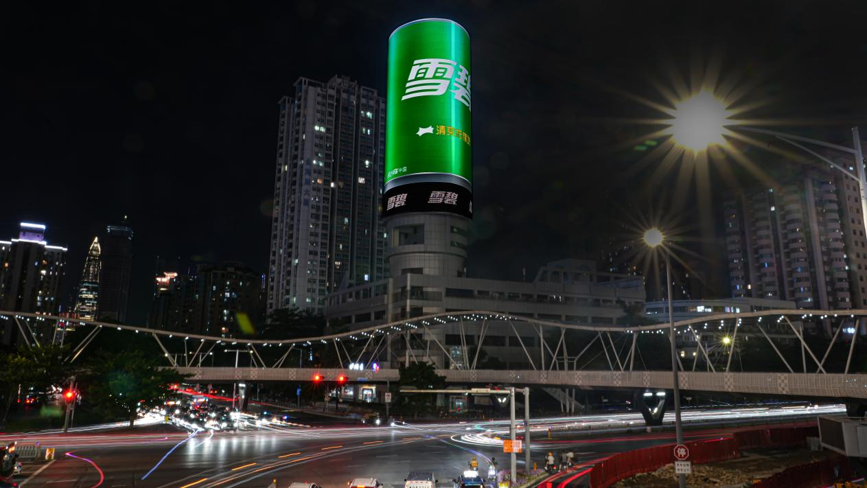 深圳“灣區之心”懸浮櫥窗屏